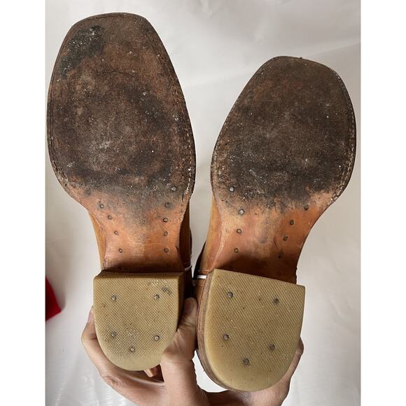 Potrero Laurel Women's Rodeo Square Toe Cowboy Boots Western Red Brown 5 - Picture 6 of 13